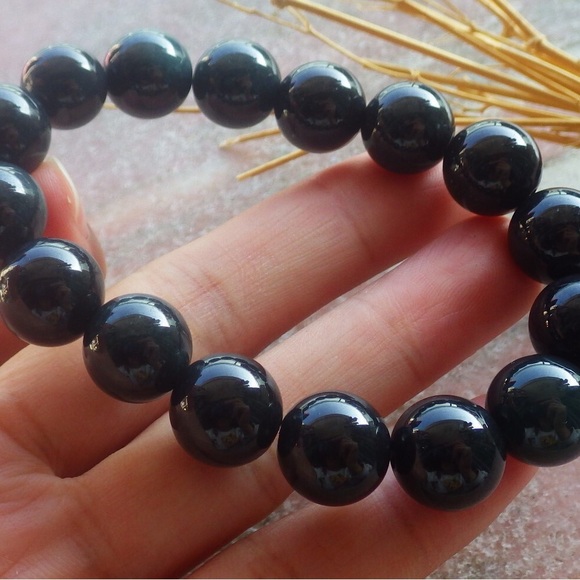 Certified Myanmar Burmese Jadeite mo cui Jade Circle Bead Bangle Bracelet - Picture 3 of 9